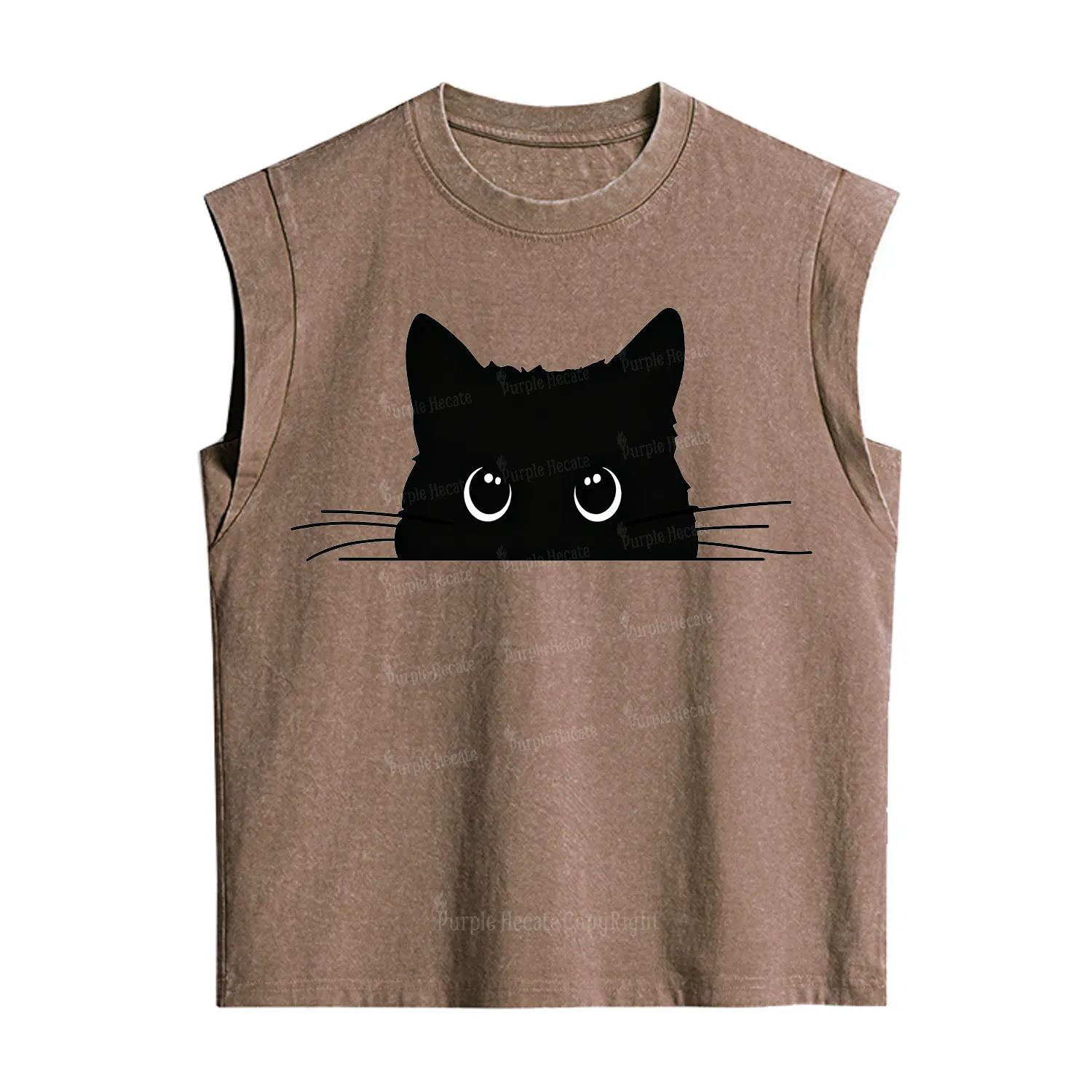 Purplehecate Black Cat Vintage Washed Tank