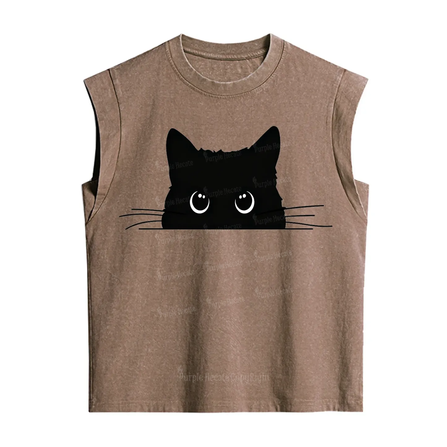 Purplehecate Black Cat Vintage Washed Tank
