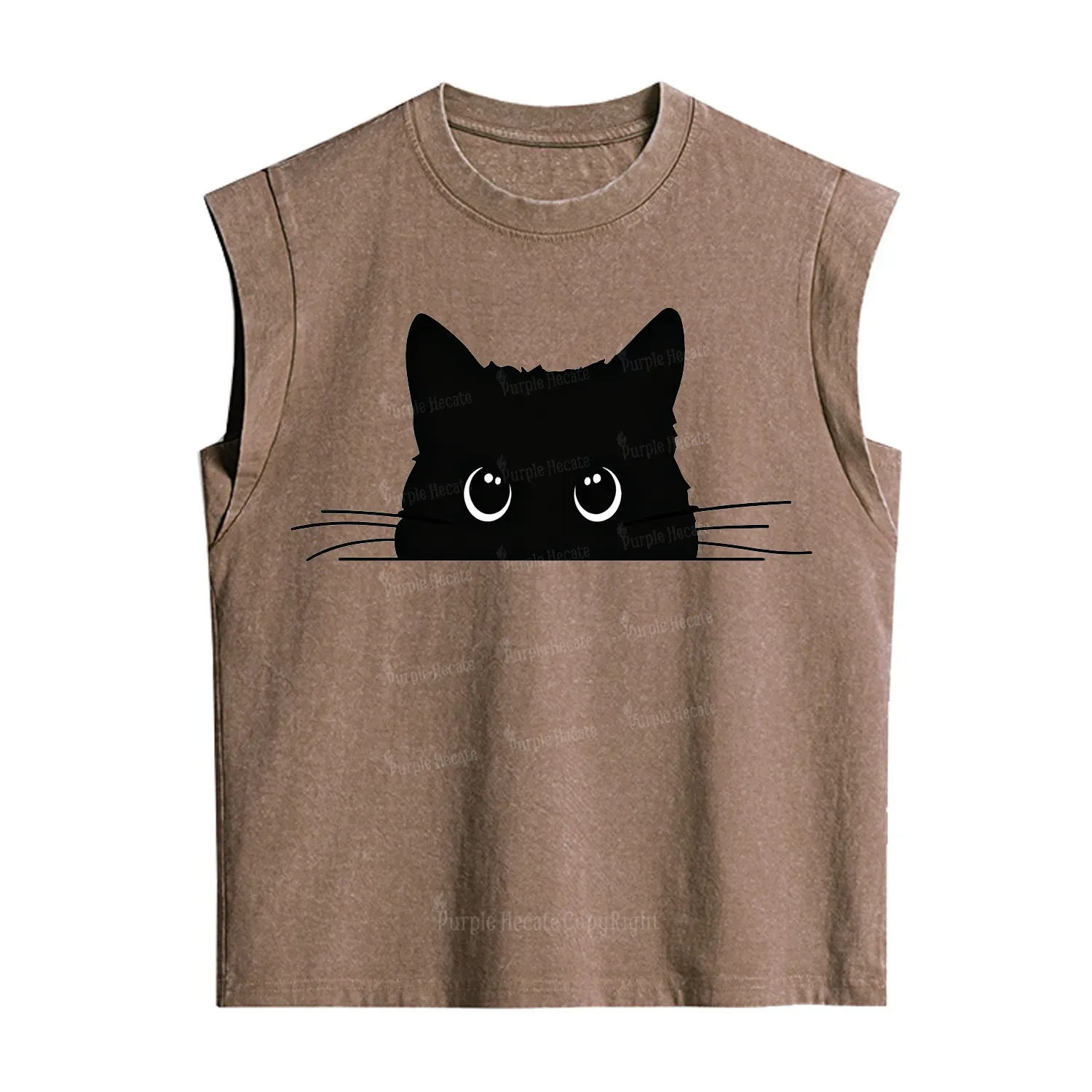 Purplehecate Black Cat Vintage Washed Tank