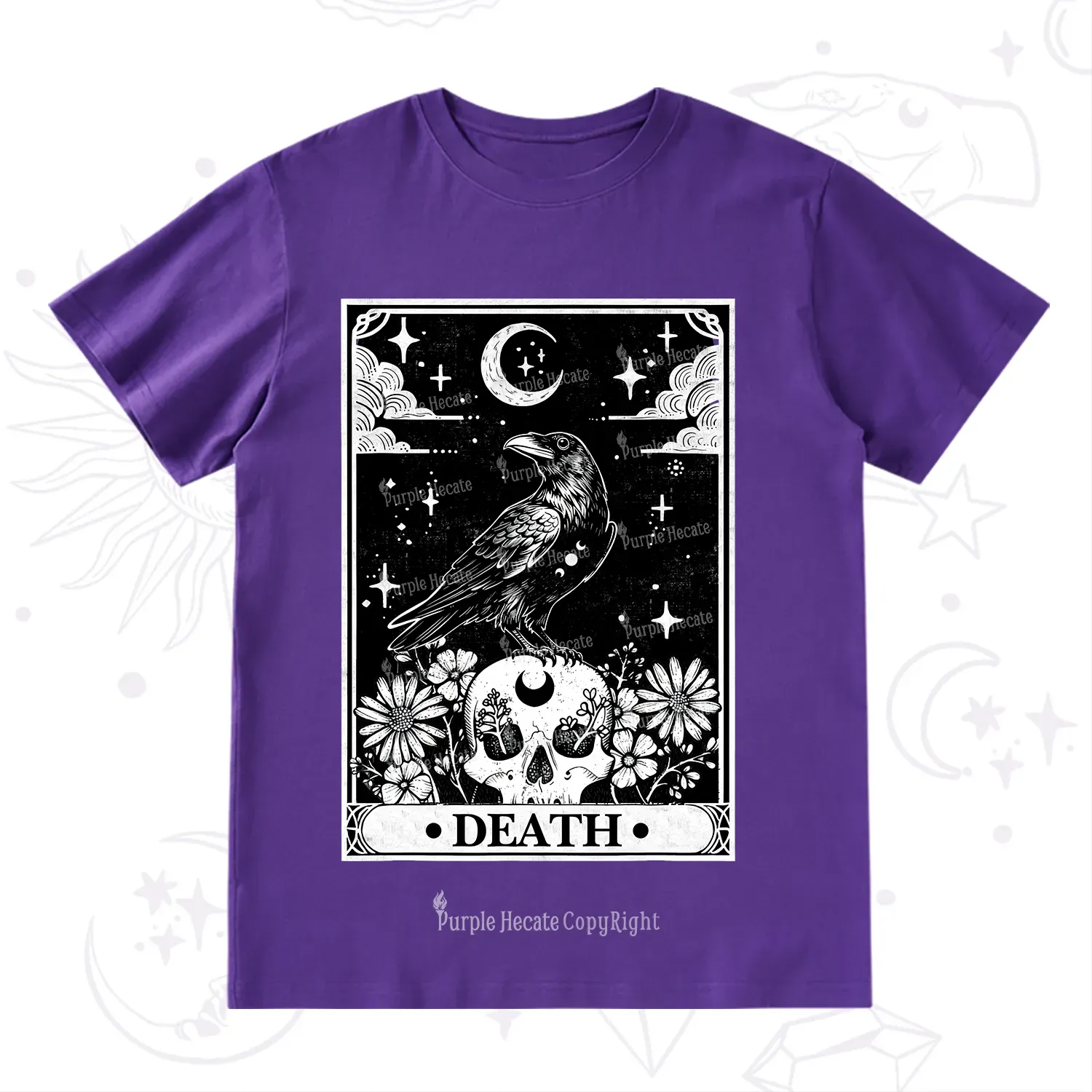 Purplehecate The Crow Death Tarot T-Shirt