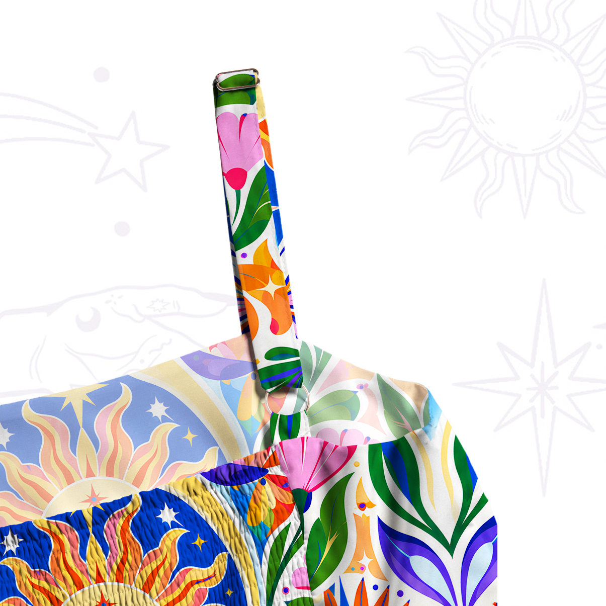 Purplehecate Sun & Moon Butterfly Garden Wide Straps Maxi Dress