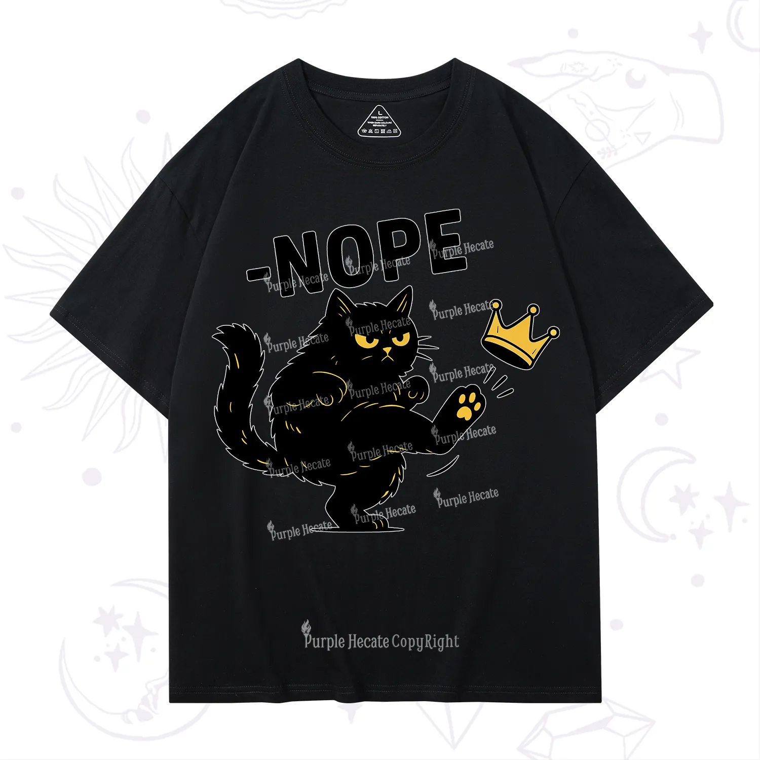 Purplehecate No Kings Black Cat T-Shirt