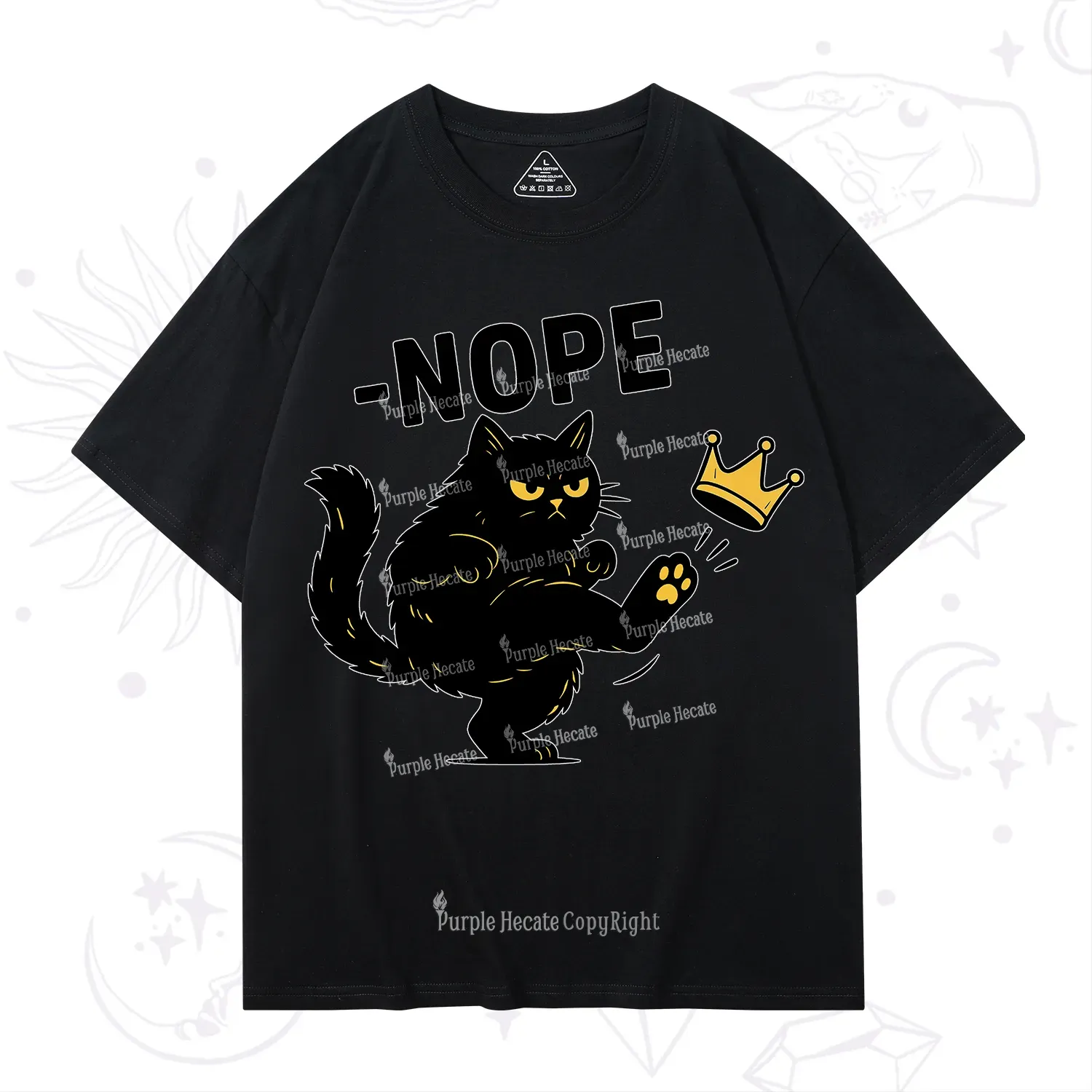 Purplehecate No Kings Black Cat T-Shirt