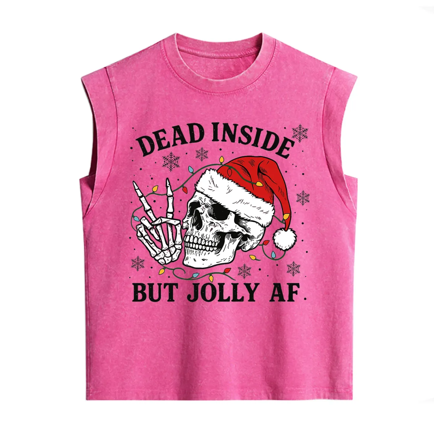 Purplehecate Dead Inside But Jolly AF Christmas Vintage Washed Tank