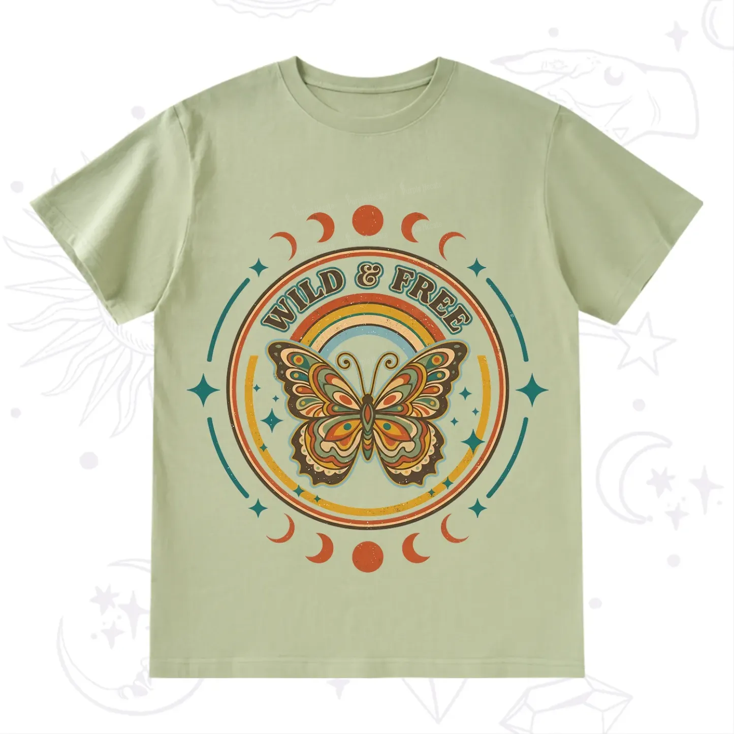 Purplehecate Wild?And?Free?Butterfly T-Shirt