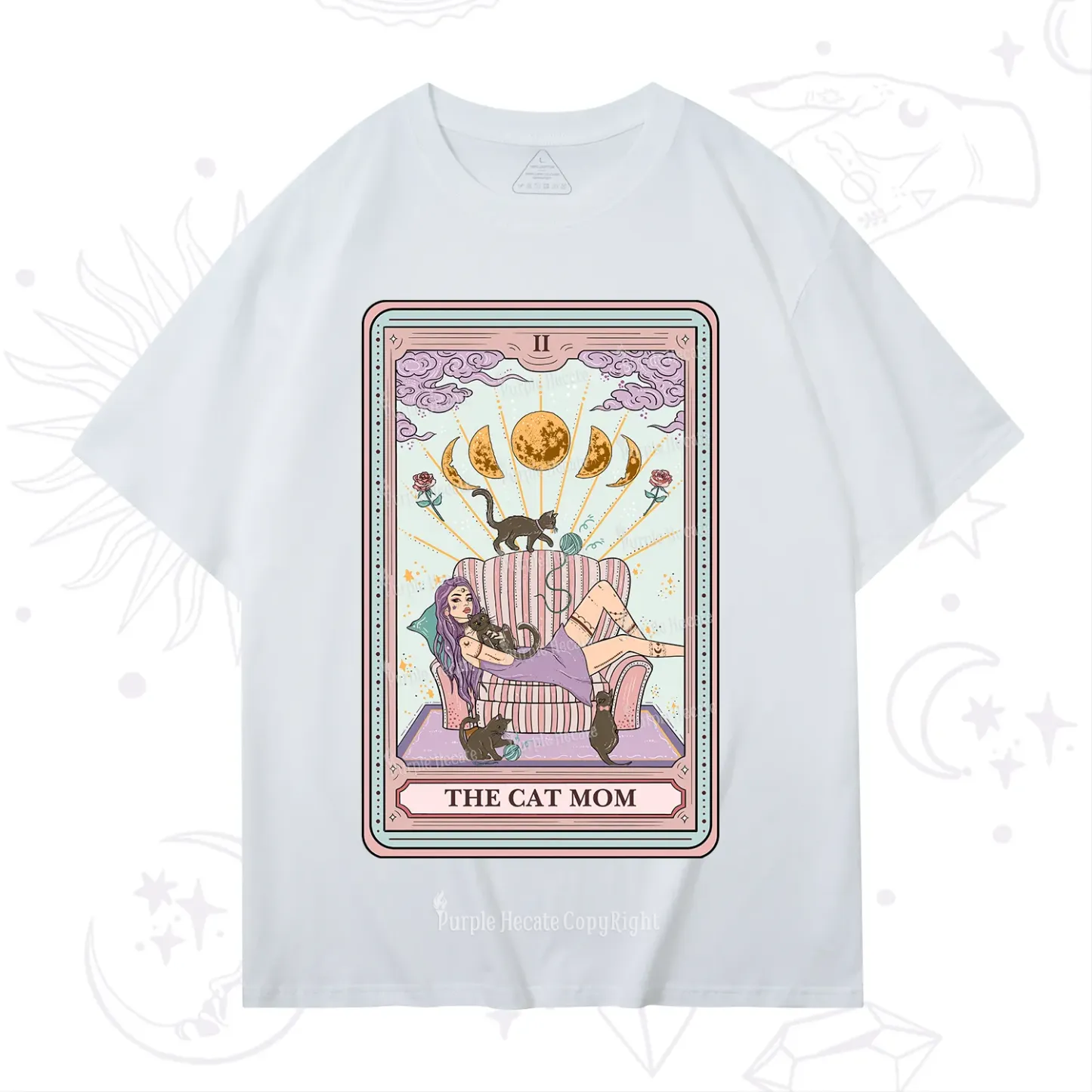 Purplehecate The Cat Mom Tarot T-Shirt