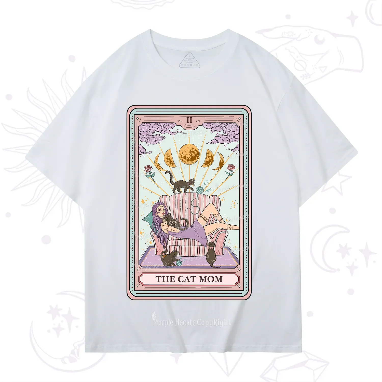 Purplehecate The Cat Mom Tarot T-Shirt