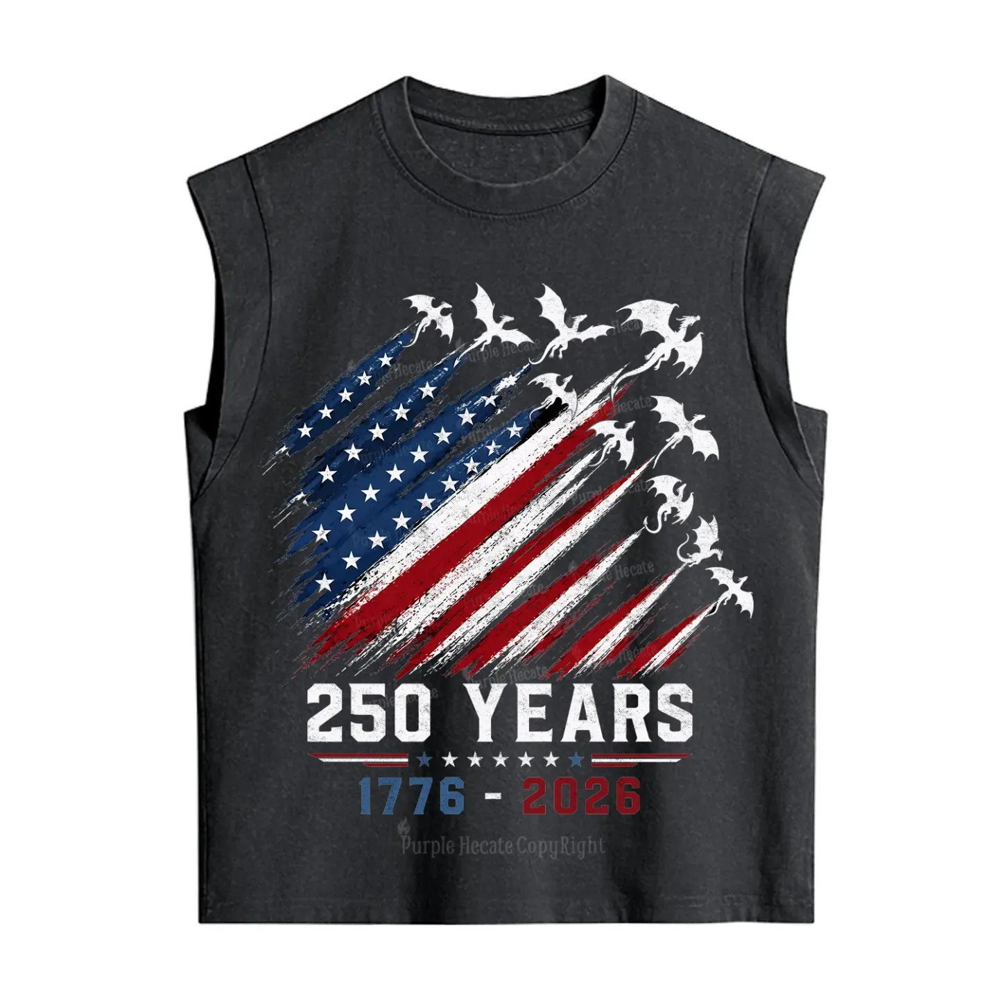 Purplehecate Red White Blue 250 Years Vintage Washed Tank