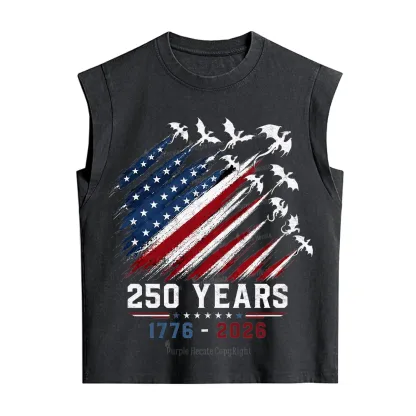 Purplehecate Red White Blue 250 Years Vintage Washed Tank