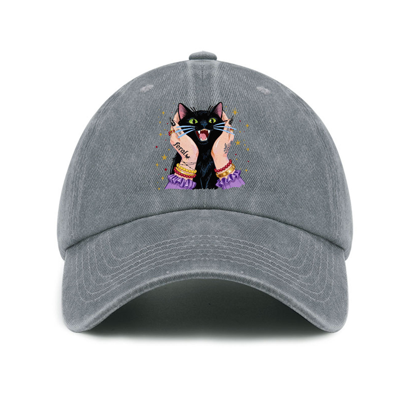 Purplehecate Feral Cat Magic Baseball Cap