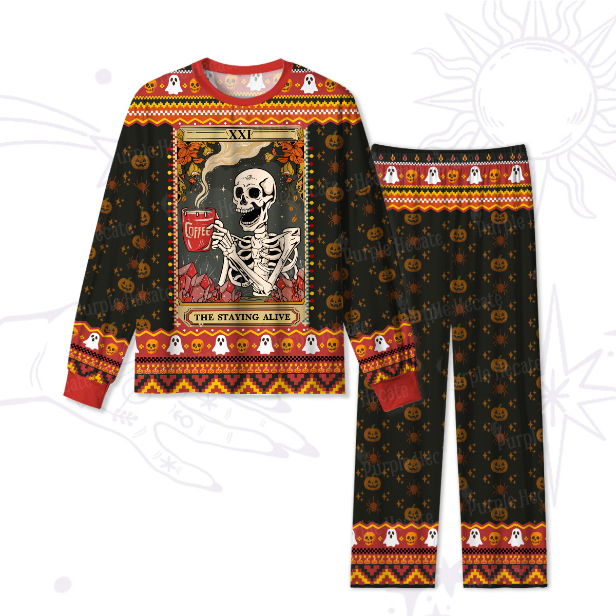 Purplehecate The Staying Alive Tarot Card Halloween Pajamas