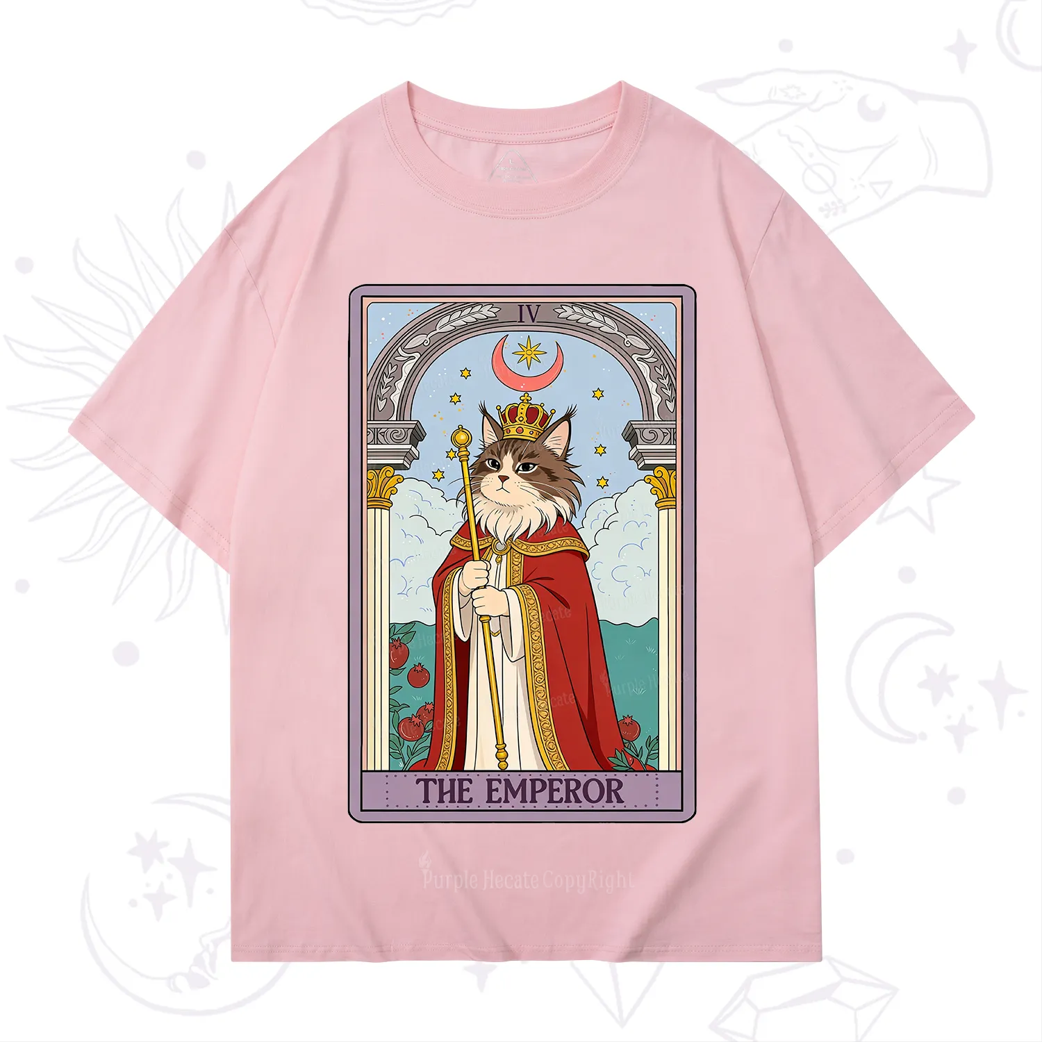 Purplehecate The Emperor Cat Tarot T-Shirt