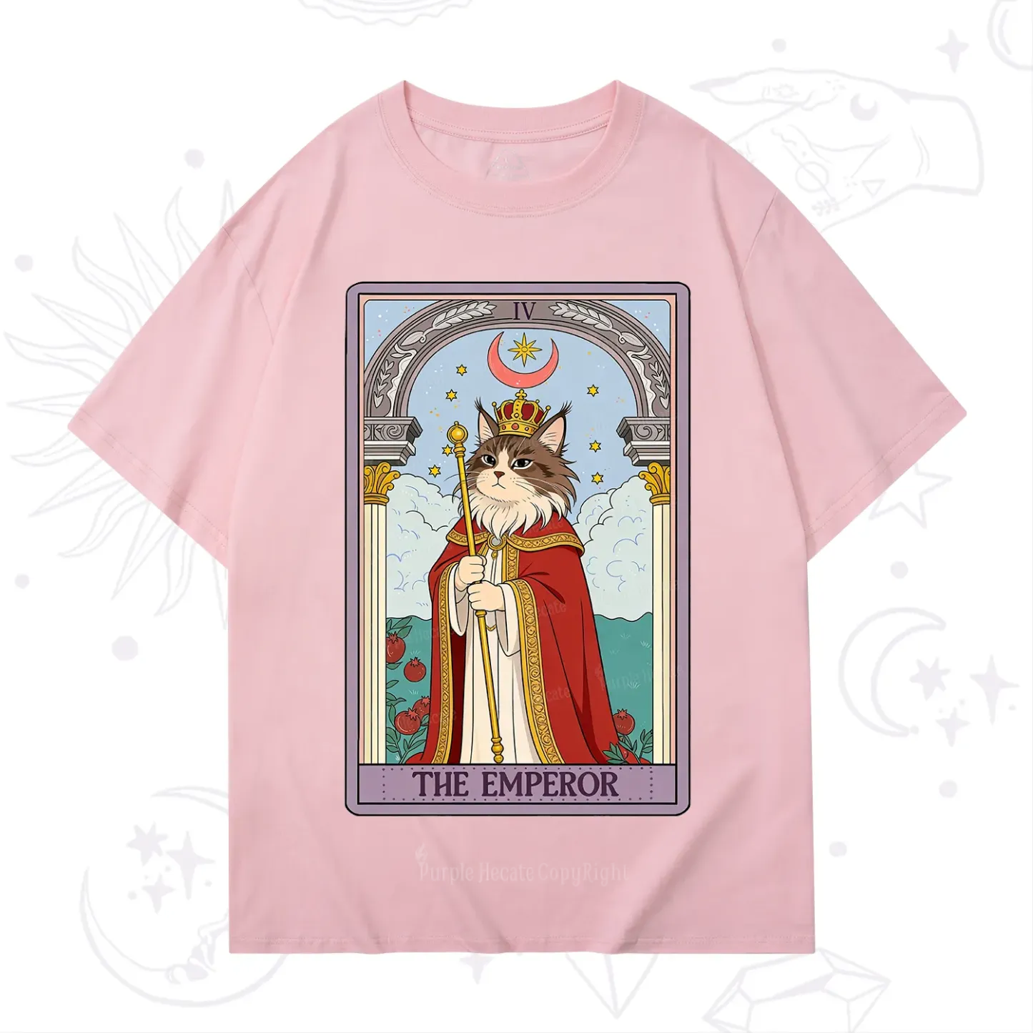Purplehecate The Emperor Cat Tarot T-Shirt