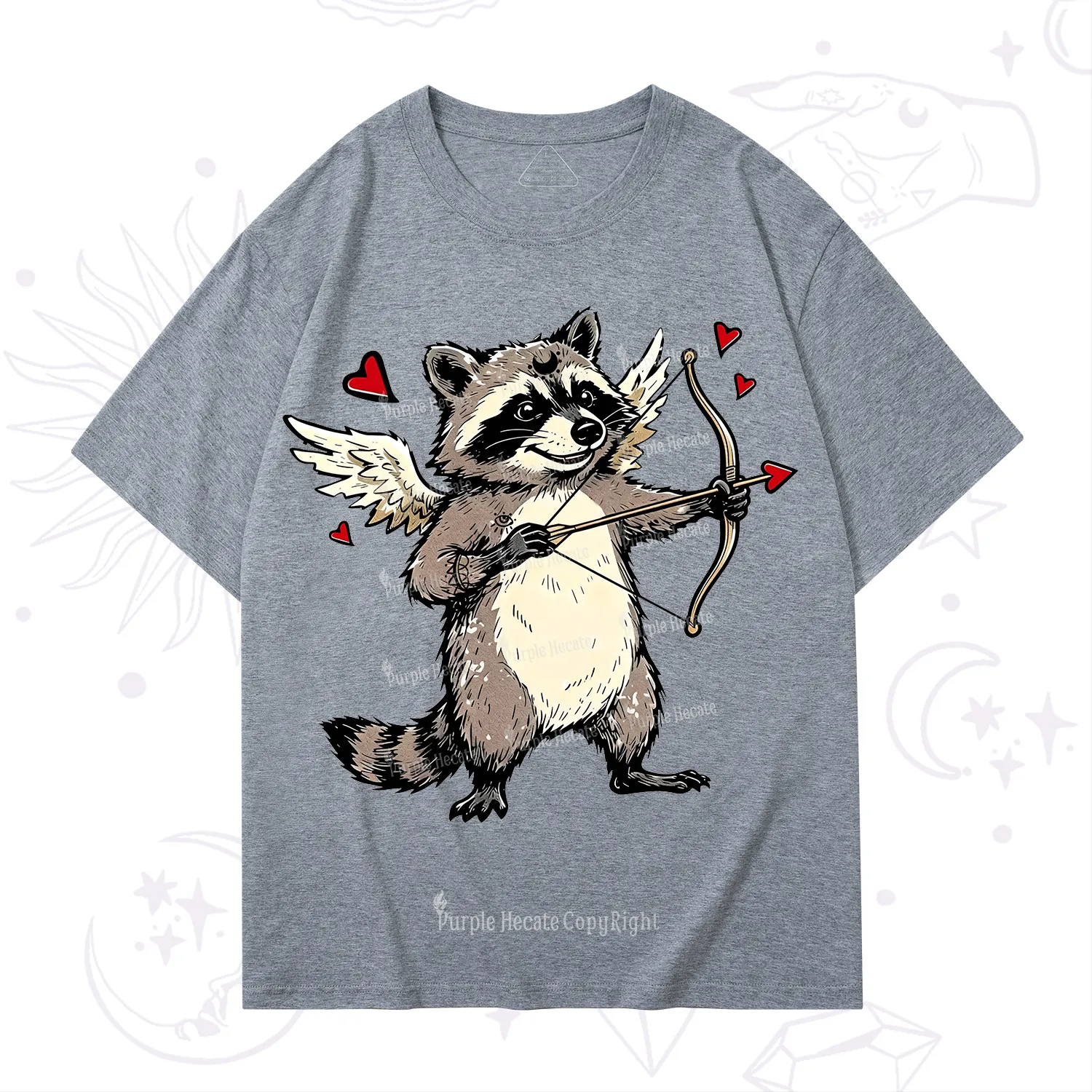 Purplehecate Cupid Raccoon Valentine T-Shirt