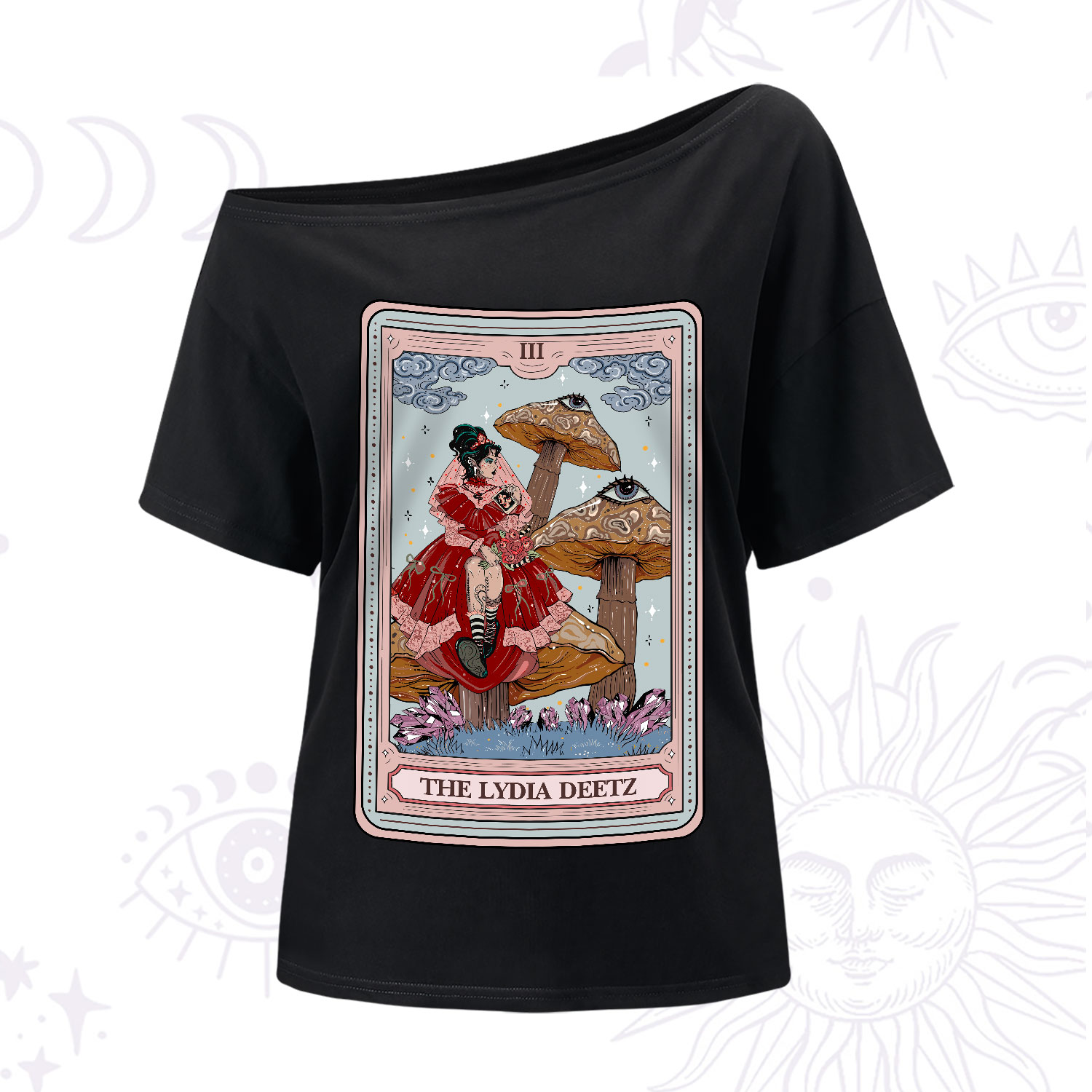Purplehecate The Lydia Deetz Tarot One-Shoulder T-Shirt