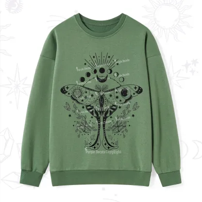 Purplehecate Moonlit Celestial Moth Sweatshirt