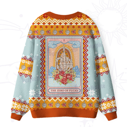 Purplehecate The Zero Of Fucks Tarot Ugly Cardigan Sweaters