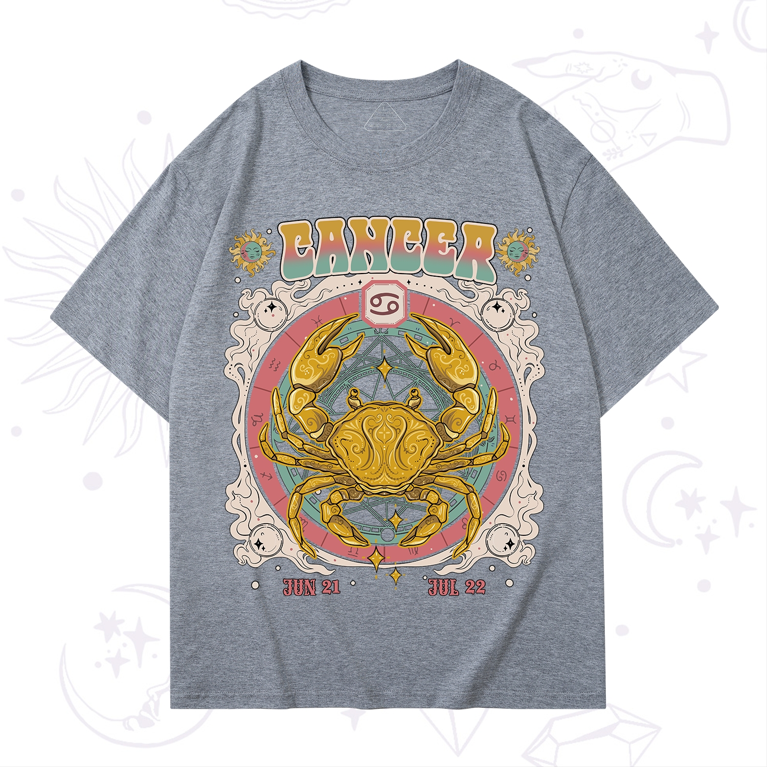 Purplehecate Cancer Cosmic Zodiac T-Shirt