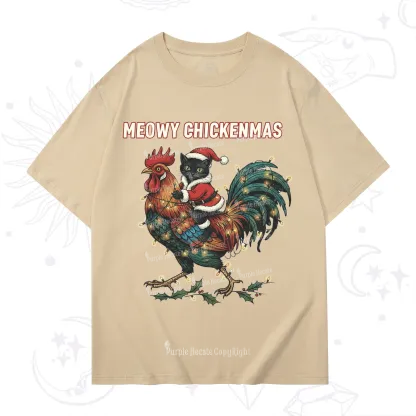 Purplehecate Meowy Chickenmas Christmas T-Shirt