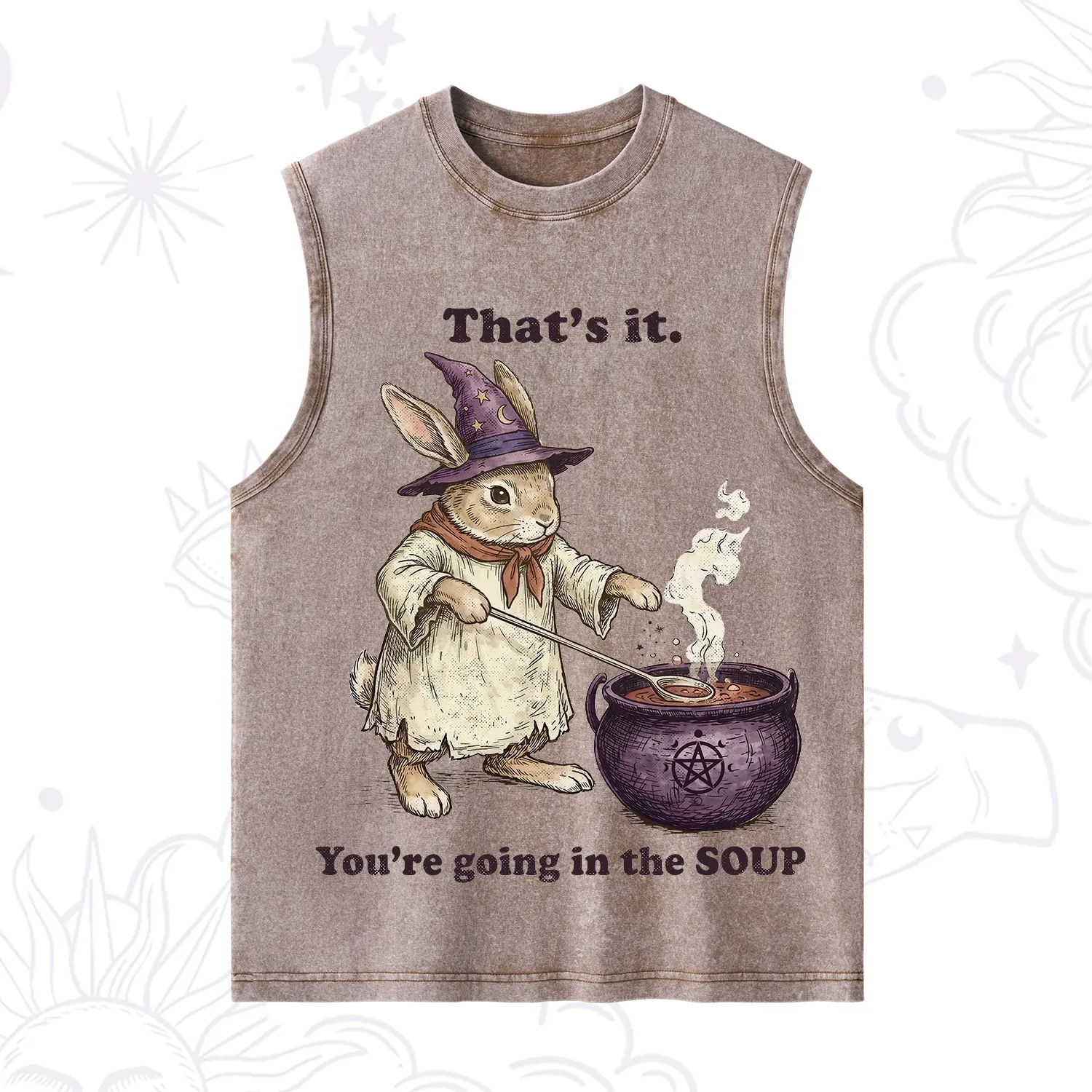 Purplehecate That's It You're Going in the Soup Witch Bunny Washed Tank