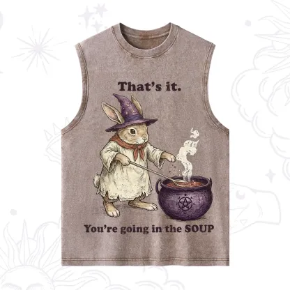 Purplehecate That's It You're Going in the Soup Witch Bunny Washed Tank