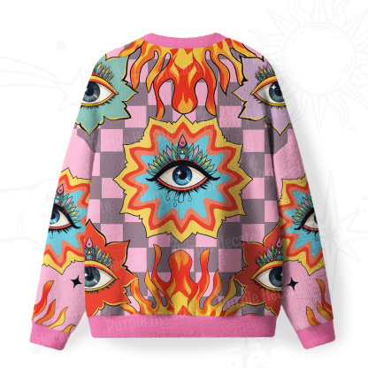 Purplehecate Awakening Flame Fuzzy Ugly Sweatshirt