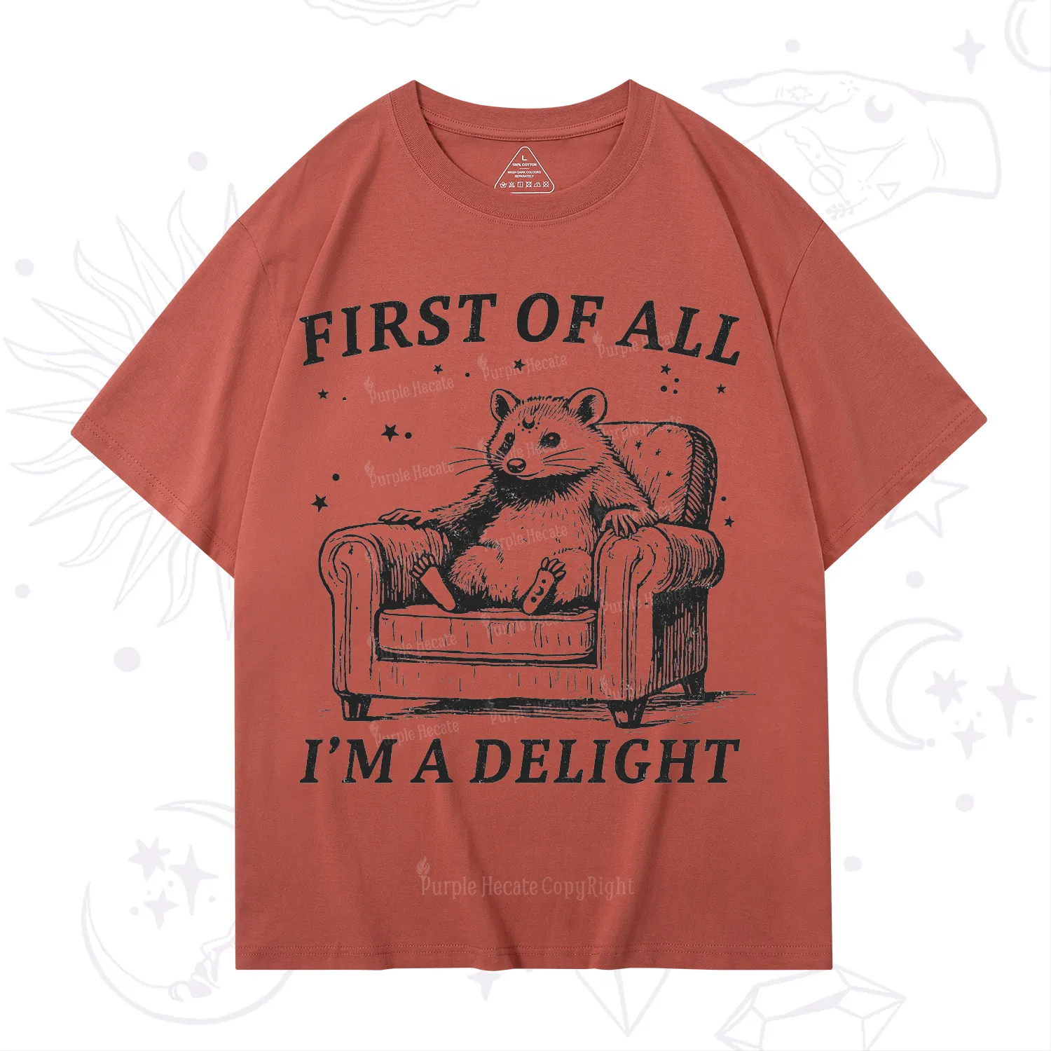 Purplehecate First Of All I'm A Delight Opossum T-Shirt
