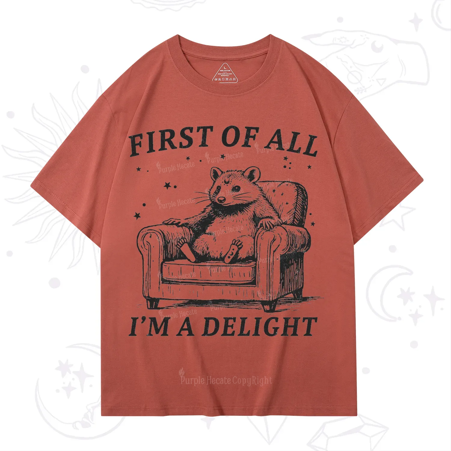 Purplehecate First Of All I'm A Delight Opossum T-Shirt