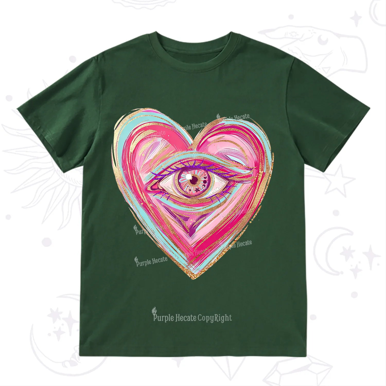 Purplehecate Eyes With Hearth T-Shirt