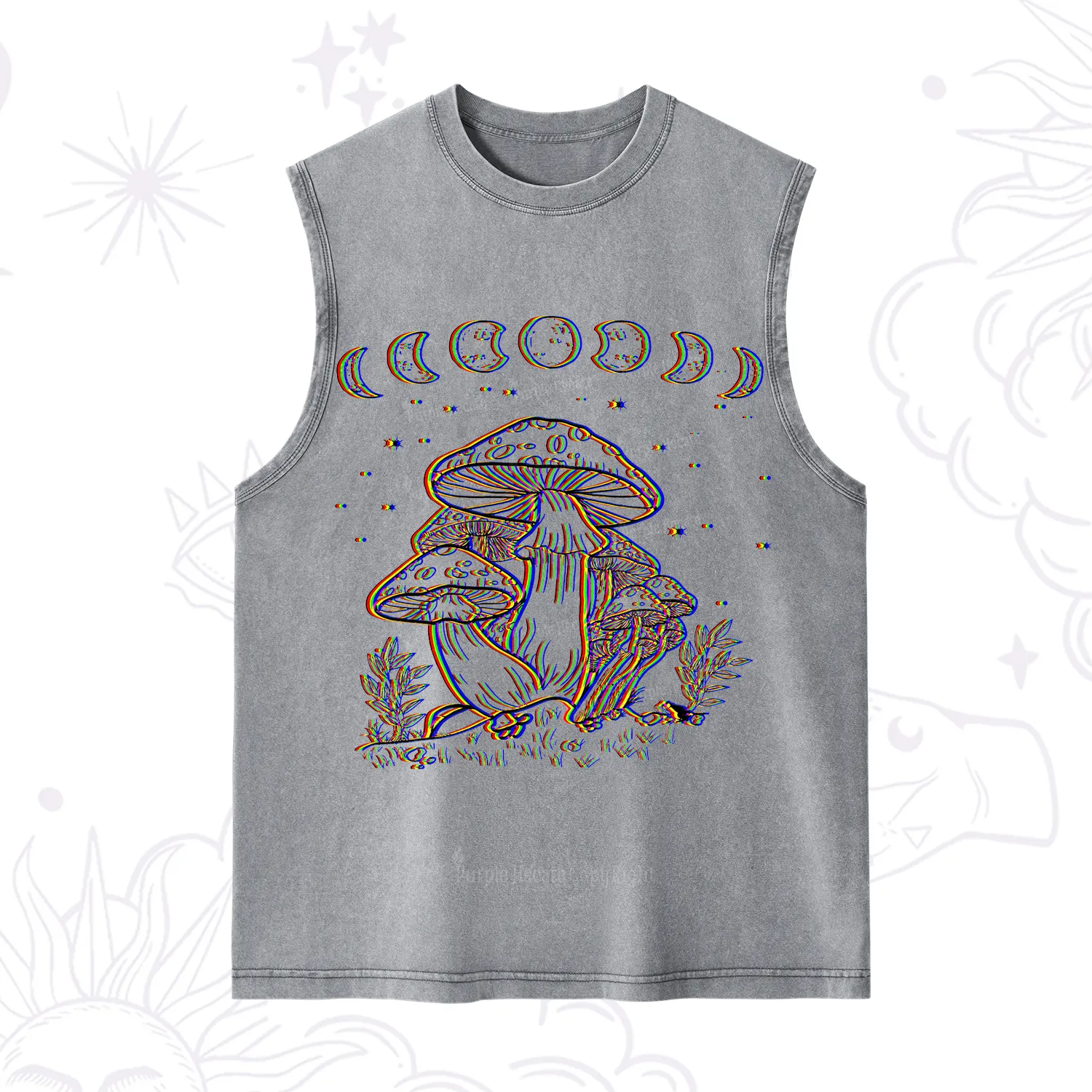 Purplehecate Mushroom and Moon Washed Tank