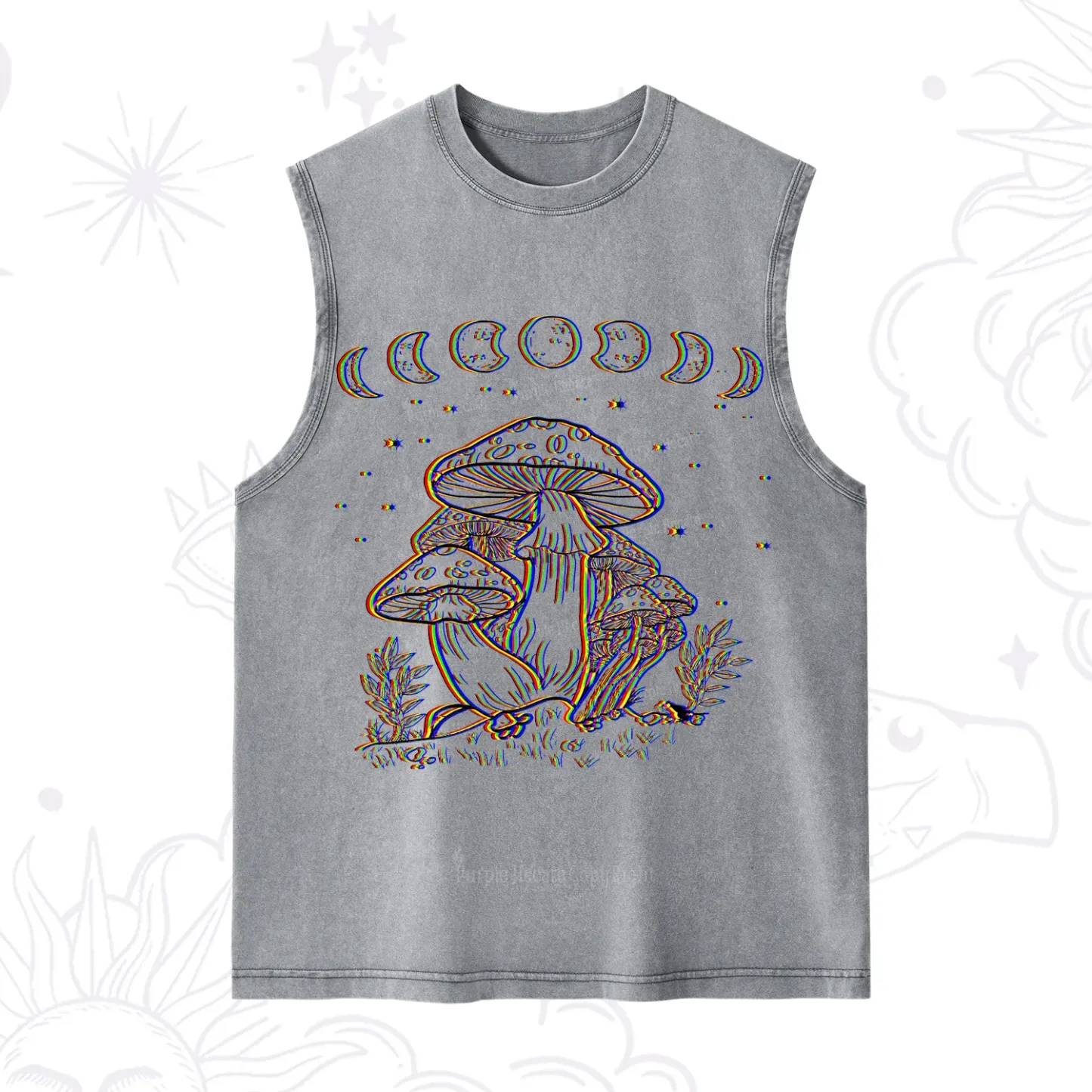 Purplehecate Mushroom and Moon Washed Tank