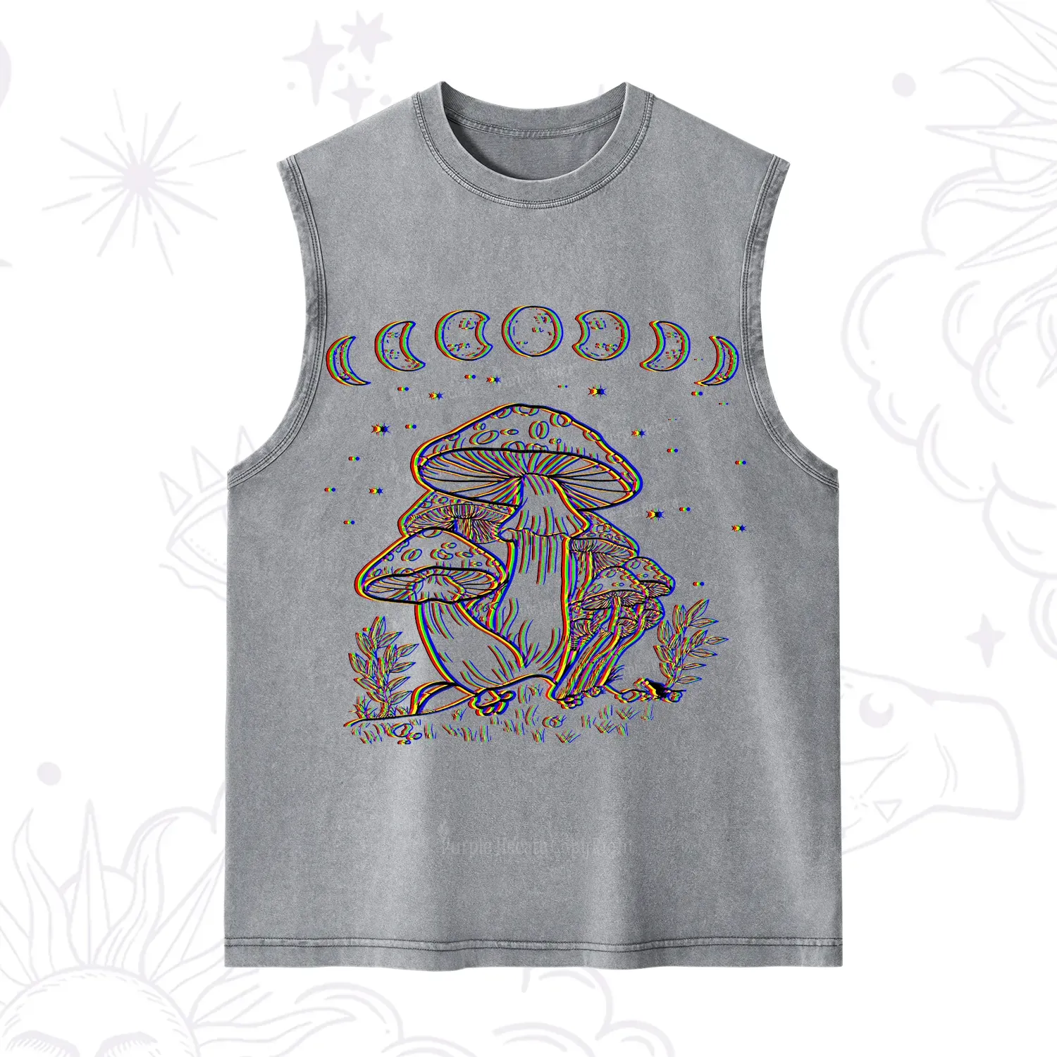Purplehecate Mushroom and Moon Washed Tank