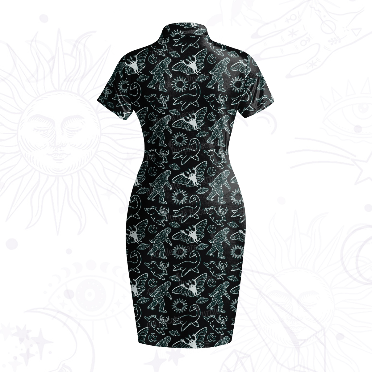 Purplehecate Cryptid Velvet Bodycon Dress