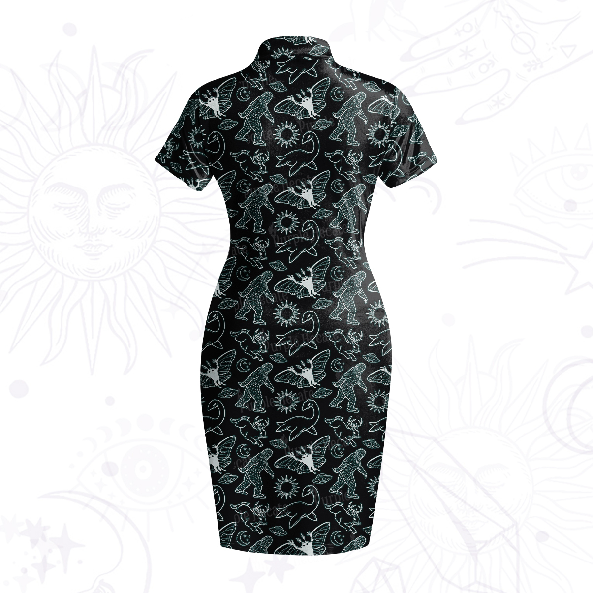 Purplehecate Cryptid Velvet Bodycon Dress