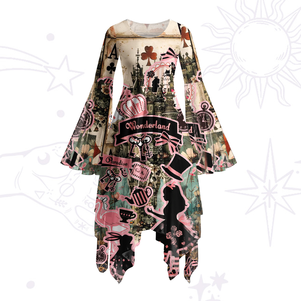 [Copy][Copy]Purplehecate Psychedelic Mushroom Bell Sleeve Dress