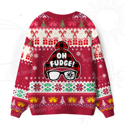 Purplehecate Oh Fudge Christmas Ugly Cardigan Sweaters