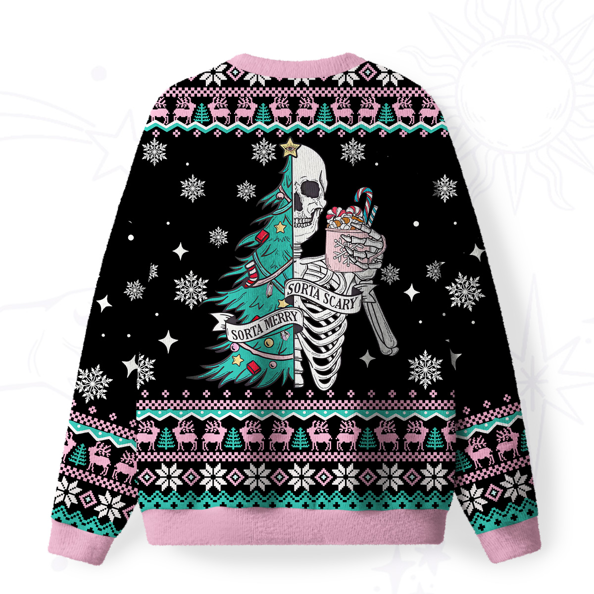 Purplehecate Sorta Merry Sorta Scary Christmas Fuzzy Ugly Christmas Sweatshirt