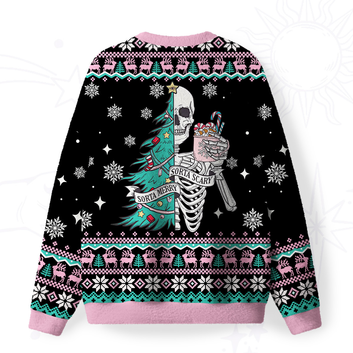 Purplehecate Sorta Merry Sorta Scary Christmas Fuzzy Ugly Christmas Sweatshirt