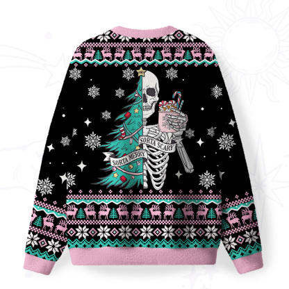 Purplehecate Sorta Merry Sorta Scary Christmas Fuzzy Ugly Christmas Sweatshirt
