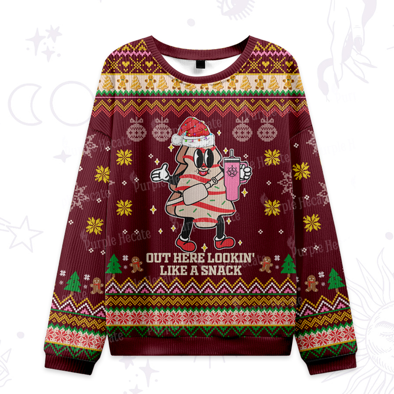 Purplehecate Out Here Lookin' Like A Snack Ugly Christmas Sweatshirts