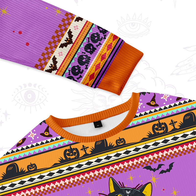 Purplehecate Feral Cat Ugly Halloween Sweatshirts