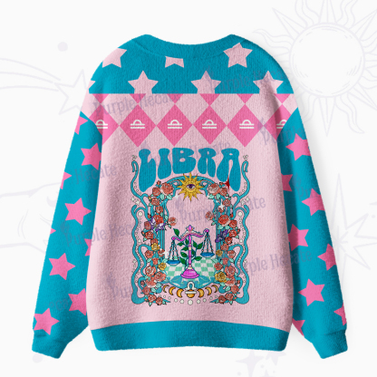 Purplehecate Libra Spirit Zodiac Ugly Cardigan Sweaters
