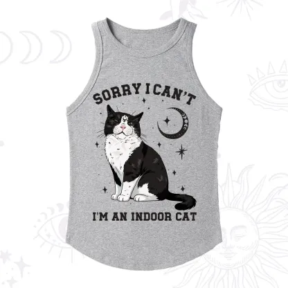 Purplehecate Sorry I Can't Go I'm an Indoor Cat Racerback Tank Top
