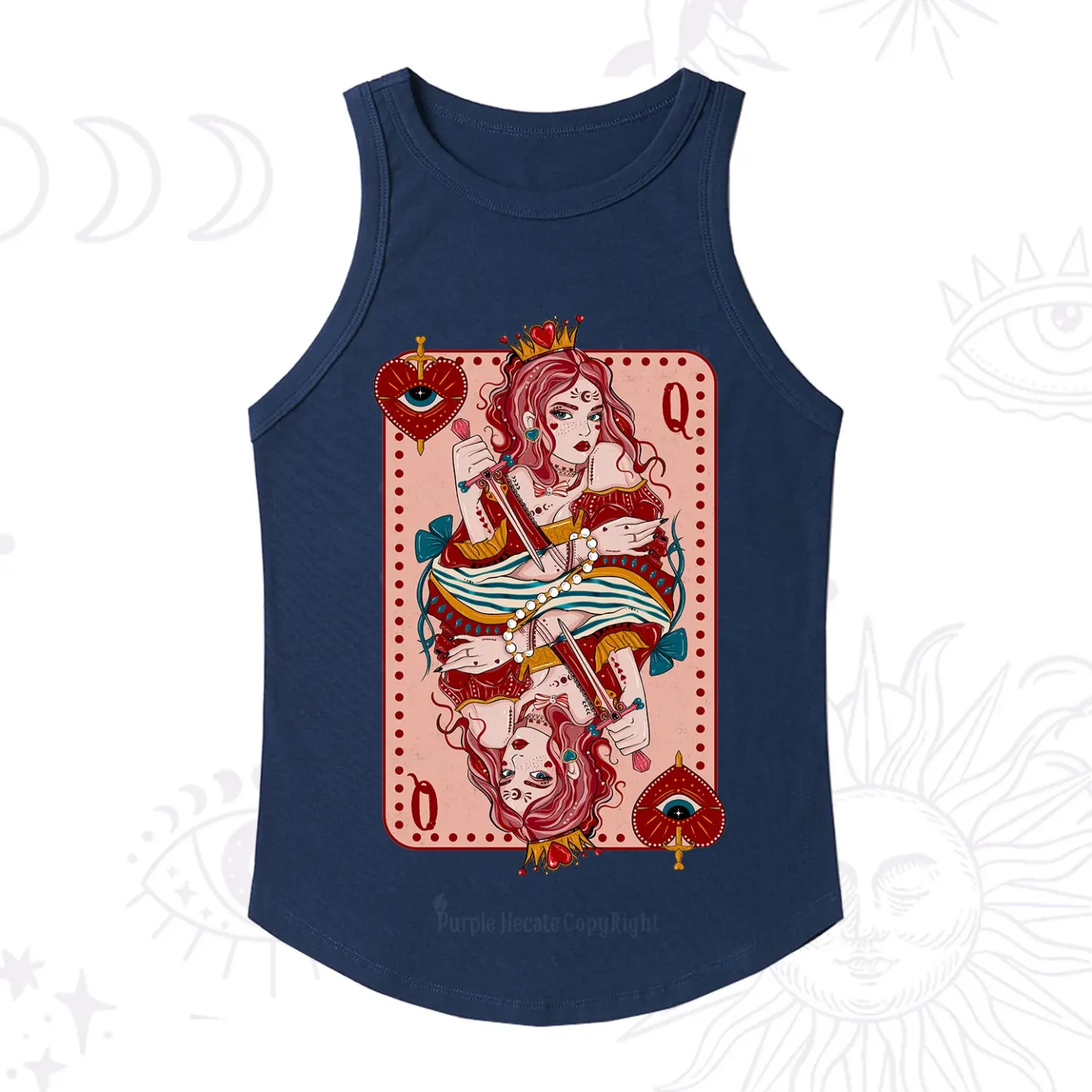 Purplehecate Queen of Hearts Racerback Tank Top
