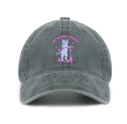 Purplehecate Off To Cause A Kerfuffle Cat Baseball Cap