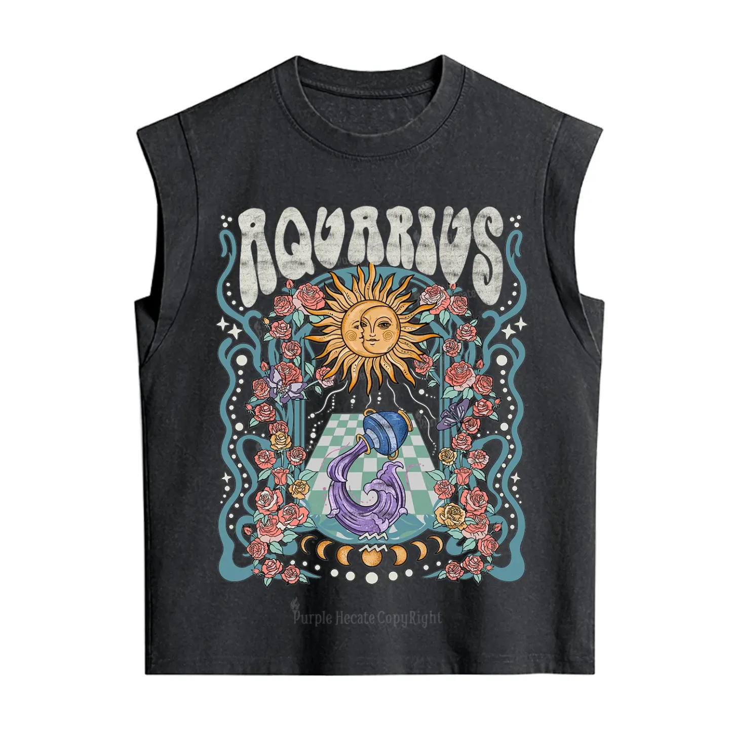 Purplehecate Aquarius Spirit Zodiac Vintage Washed Tank