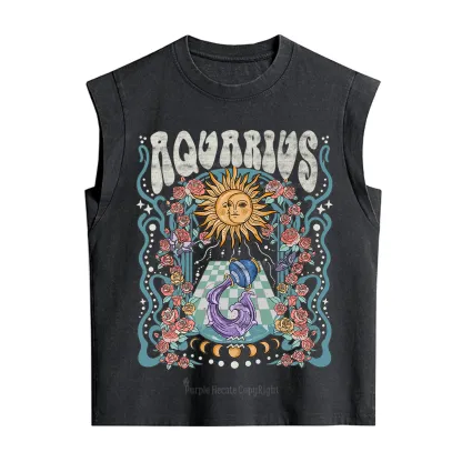 Purplehecate Aquarius Spirit Zodiac Vintage Washed Tank