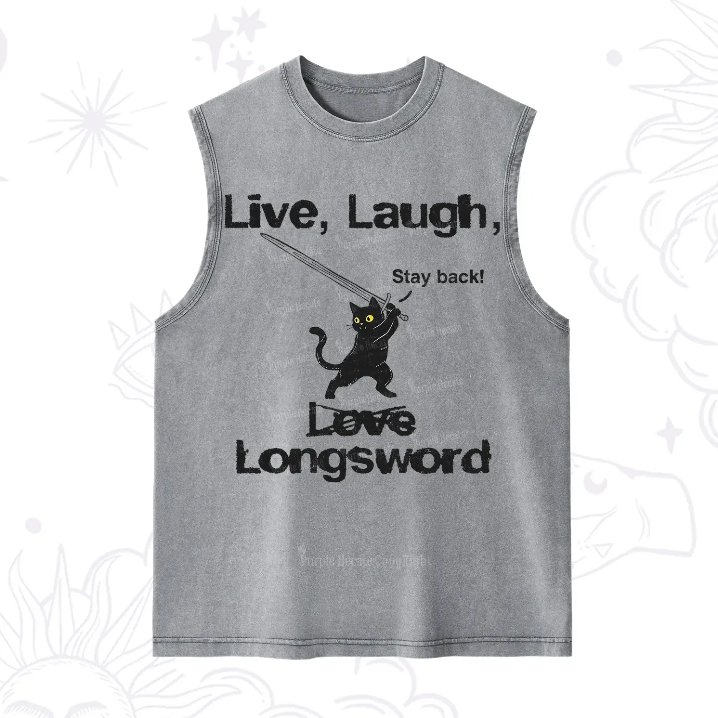 Purplehecate Live Laugh Love Longsword Washed Tank