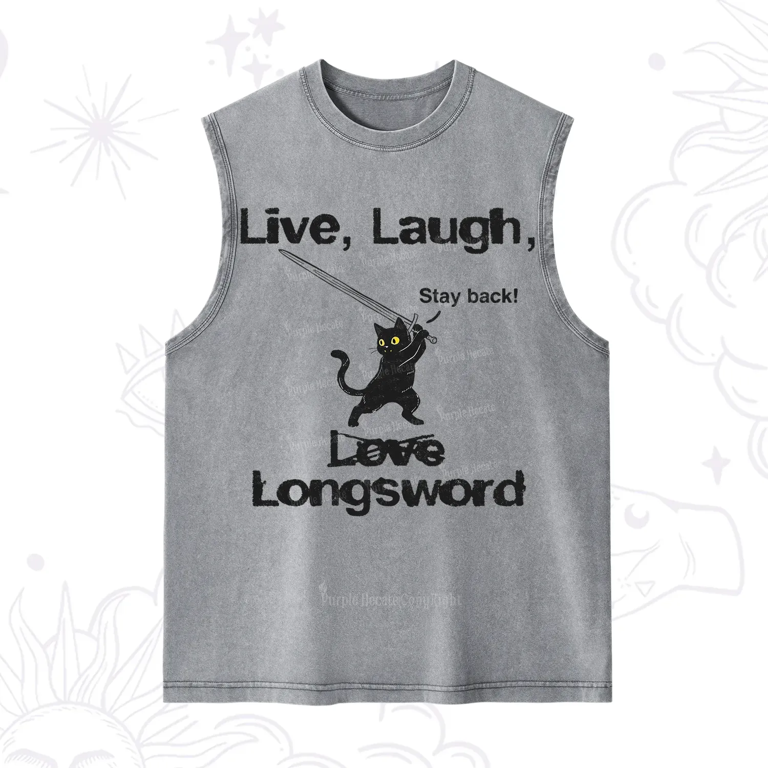 Purplehecate Live Laugh Love Longsword Washed Tank