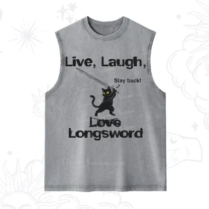 Purplehecate Live Laugh Love Longsword Washed Tank